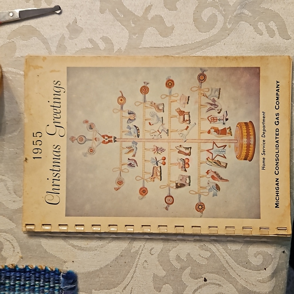 1955 Christmas Greetings Cookbook Vintage